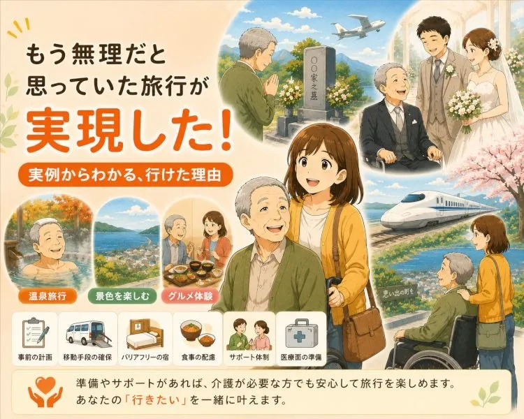【完全ガイド】介護旅行２｜旅行を諦めていた人が行けた理由【実例紹介】